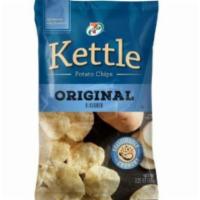 7-Select Kettle Original 2.25oz · Thin slices of potato cooked to a perfect chips and salted.
