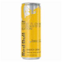 Red Bull Yellow Edition, Tropical 12oz · Bold, sweet orange flavor with every drink and refreshes the moment you taste it.