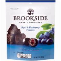 Brookside Dark Chocolate Acai & Blueberry 7.36oz · This acai and blueberry mix bathed in delectable dark chocolate!