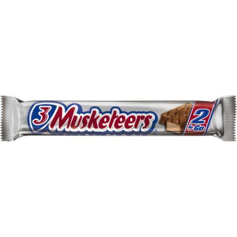 3 Musketeers Bar King Size 3.28oz · A light, whipped chocolate center enrobed with rich milk chocolate, a satisfyingly fluffy chocolate treat.