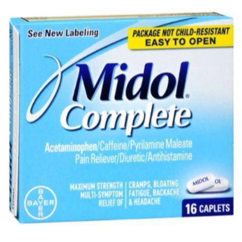 Midol Max Strength Caplets 16 Count · Got 99 problems but cramps ain't one! Midol Max helps with the relief of common menstrual symptoms, including bloating, fatigue, and pain.