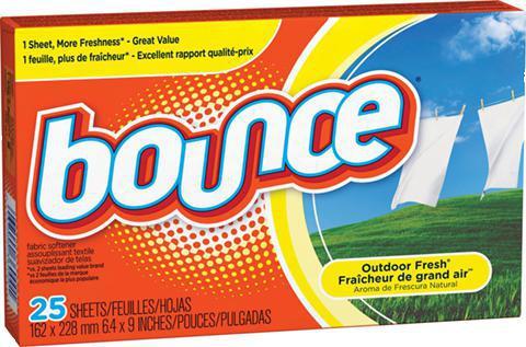 Bounce Fabric Softener Sheets 25ct · 25 count. Prevents static cling on garments as the come out of the dryer and as they are worn.
