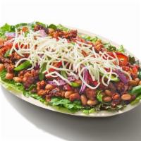 Vegetarian Salad Bowl · NEW Plant-Based Chorizo, Supergreens Lettuce Blend, Pinto Beans, Fresh Tomato Salsa, Fajita ...
