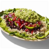 Vegetarian Bowl · Supergreens Lettuce Blend, Brown Rice, Black Beans, Fajita Veggies, Fresh Tomato Salsa, and ...
