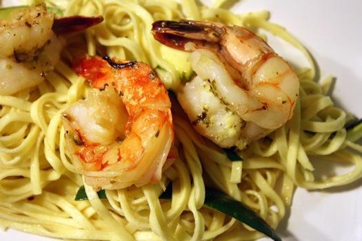 Shrimp Scampi · Linguine pasta sauteed with shrimp and julienne zucchini in a white wine sauce, sprinkled with seasoned bread crumbs.