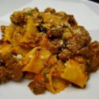 Pappardelle Al Cinghiale · Home-made pasta ribbons, wild boar ragou, parmigiano regiano