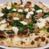 Friarielli E Salsiccia Pizza · Fior di latte, broccoli rabe, sweet sausage, chili pepper flakes.