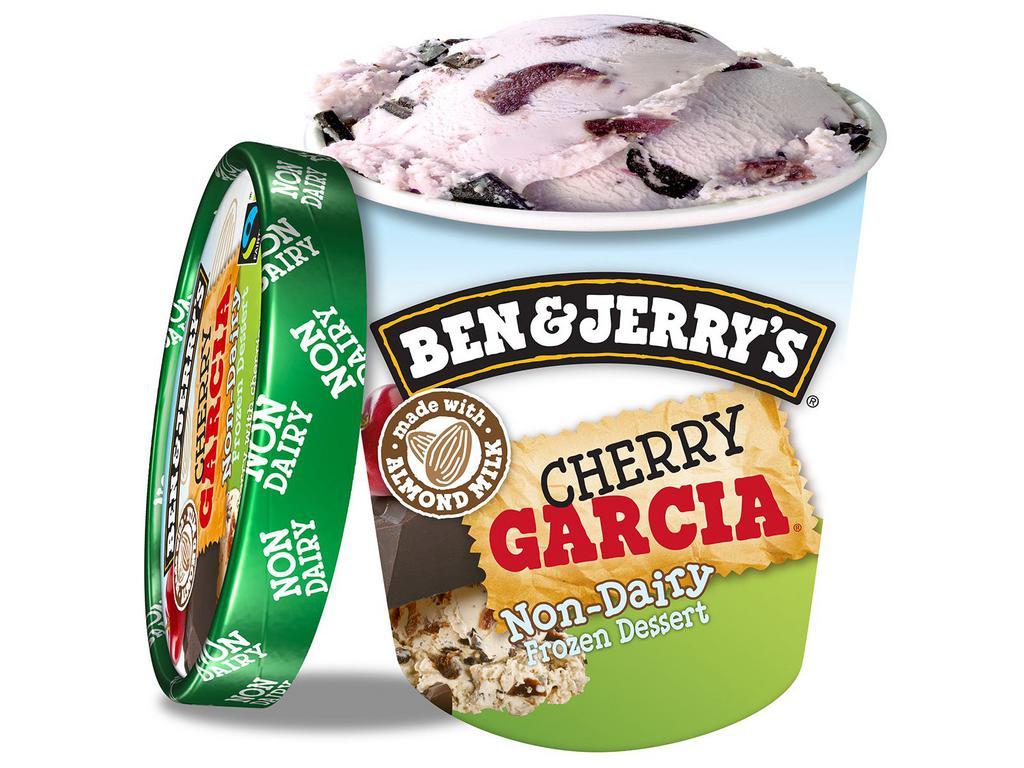Ben & Jerry's Non-Dairy Cherry Garcia	 · Cherry Non-Dairy Frozen Dessert with Cherries & Fudge Flakes. Made with Almond Milk. 16 oz.																					