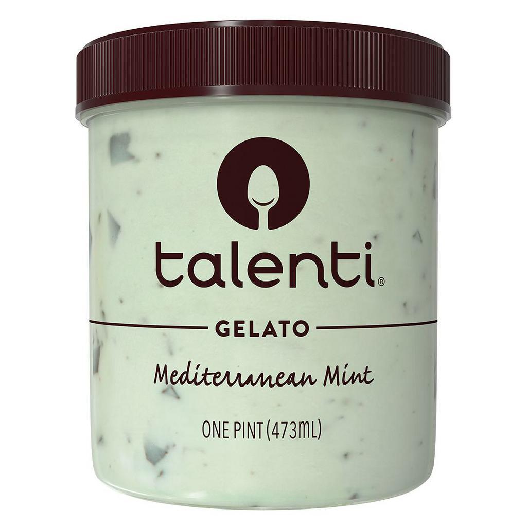 Talenti Mediterranean Mint	 · Our Mediterranean Mint Gelato is made with real mint leaves that we steep for ~45 minutes to get the perfect mint taste that is amplified even more by the bittersweet chocolate flecks mixed into this iconic pint.																					