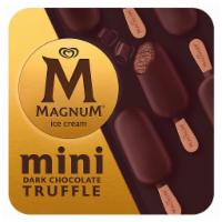 Magnum Mini Dark Chocolate Truffle · Rich dark chocolate ice cream swirled with silky dark chocolate ganache is dipped in a crack...