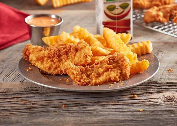 Kiddie Fingerz™ Meal · Choose from Chicken Fingerz™ with Zax Sauce® or Buffalo Fingerz® with Ranch Sauce. Served with Crinkle Fries, Kidz® Drink, and a Treat. Yum yum in the tum tum. (700-960 cal)