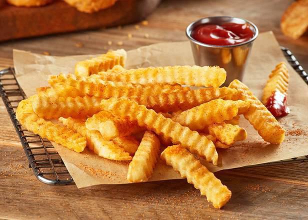 Crinkle Fries - Basket · Crispy, crinkle-cut fries with our signature seasoning salt. Nom, nom, nom. (330-850 Cal)