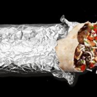 Burrito · Your choice of freshly grilled meat or sofritas wrapped in a warm flour tortilla with rice, ...