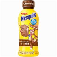 Nesquik Chocolate Milk 14oz · Made with 100% real low fat milk, each serving boasts 14g of protein..