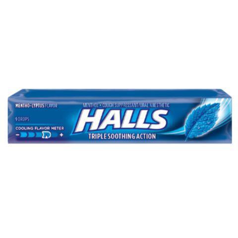 Halls Mentholyptus Stick 9 Count · Need relief that starts working within 10 seconds? Halls Mentholyptus triple soothing action formula fights coughs, soothes sore throats and cools nasal passages.