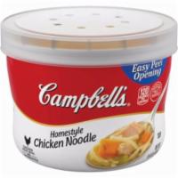 Campbell's Chicken Noodle Soup Cup 15.4oz · A sublime soul-warming classic filled with oodles of egg noodles, golden chicken broth, and ...