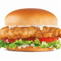 The Big Chicken Fillet Sandwich · A crispy Chicken Fillet dusted with Southern Spices, topped with 
lettuce, tomato, and mayon...