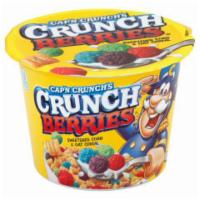 Cap'n Crunch Berry Cup 1.3oz · Captain Crunch's Crunch Berries combines crunchy sweetened corn and oat biscuits with delici...