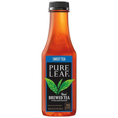 Pure Leaf Sweetened Tea 18.5oz · For a true taste of the south, this tea is brewed from real tea leaves, never from powders or concentrates.