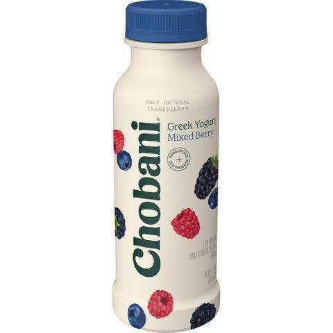 Chobani Mixed Berry Yogurt Drink 7oz · Blueberry tender, blackberry tart, raspberry sweet and seedful. Three bold berry flavors come together in a drinkable Chobani Greek Yogurt to bring out the brilliance in each other.