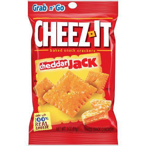 Cheez-It Cheddar Jack 3oz · Baked crackers with the flavor of 100% real cheese with a hint of garlic, onion, and paprika in every bite.