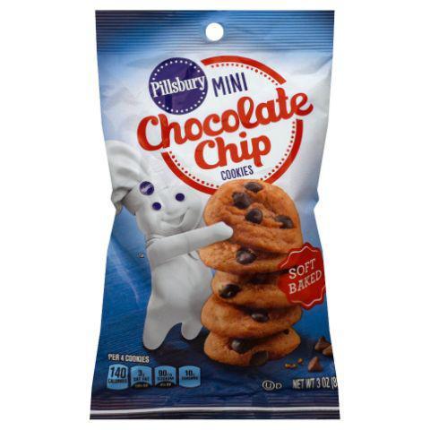 Pillsbury Mini Chocolate Chip Cookies 3oz · Pillsbury™ mini chocolate chip cookies are sweet, bite-sized cookies in a soft-baked texture