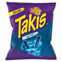 Takis Tortilla Chips Blue Heat Hot Chili Pepper 4oz · Crunchy rolled corn tortilla chips with hot flavor - spice up your life and challenge your t...