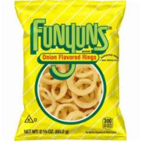 Funyuns Onion Flavored Rings 2.125oz · FUNYUNS® Onion Flavored Rings are a deliciously different snack that's fun to eat, with a cr...