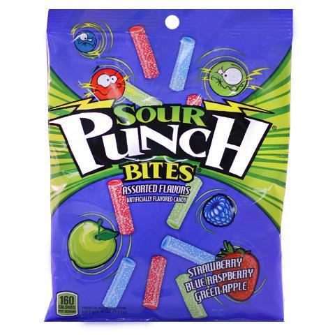 Sour Punch Bites 5oz · Enjoy bursts of strawberry, blue raspberry, and green apple in every bite.