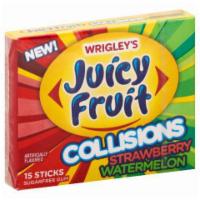 Juicy Fruit Collisions Strawberry Watermelon 15 Count · Juicy Fruit Strawberry Watermelon Collisions bubble gum has big fruity flavor that fills you...