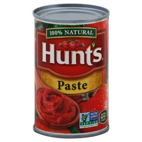Hunts Tomato Paste 6oz · Perfect in chili, soups, and stews, versatile Hunt's® Tomato Paste is made from all-natural, vine-ripened tomatoes, simmered with salt and natural spices