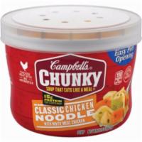 Campbell's Chunky Chicken Noodle Soup 15.25oz · Like it chunky? Then here's the soup for you, featuring big bold flavors, antibiotic-free ch...