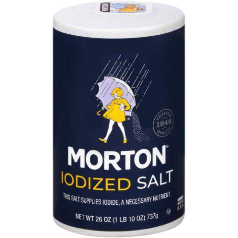 Morton Iodized Salt 26oz · Morton Iodized Table Salt is an all-purpose salt perfect for everything from cooking and baking to filling the shakers on your table