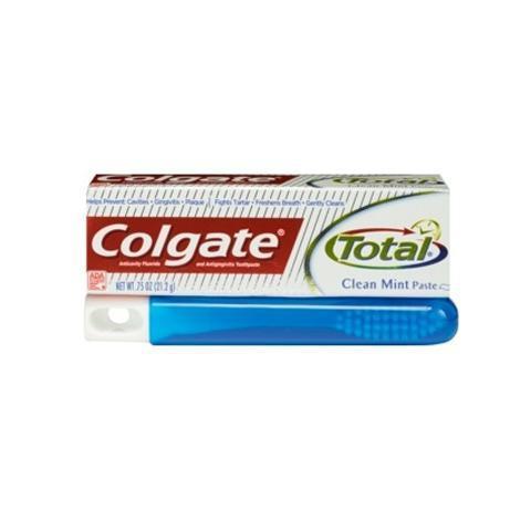 Travel Colgate Toothbrush & Paste · A healthy smile can be yours! Colgate toothpaste helps prevent plaque buildup and fights tartar.