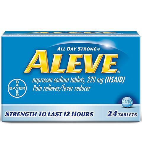 Aleve Tablets 24 Count · Every day matters, so find relief from minor aches such as headaches, back or minor arthritis pain. Pain relief for up to 12 hours with just 1 tablet.