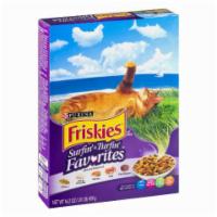 Friskies Surfin' & Turfin' Favorites 5.5oz · It's the best of land and sea together in one bag, with enticing aromas, appealing shapes an...