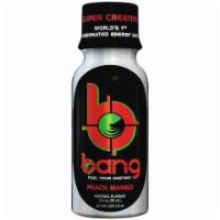 Bang Energy Shot Peach Mango 3oz · Power up with Bang's potent brain & body-rocking fuel: Creatine, Caffeine, CoQ10 & BCAAs (Br...