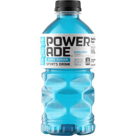 Powerade Zero Mixed Berry 28oz · Fruity Mixed Berry flavor with zero calories. Enhanced with electrolytes and vitamins to replenish your body after a workout.