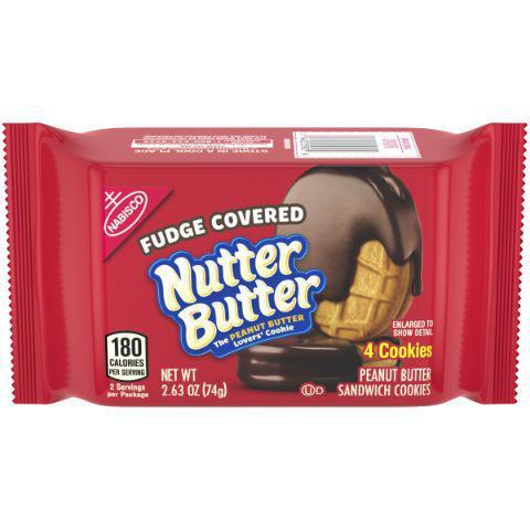 Nabisco Nutter Butter Fudge Covered 2.63oz · Nutter Butter Peanut Butter Sandwich Cookies satisfy the peanut butter lovers in your family with a snack that's ready to enjoy