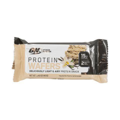 ON Protein Wafer Vanilla 1.42oz · ON Protein Wafer- a delicious snack made with thin, crispy wafers layered with a rich and creamy whey enhanced creme filling. Taste a new, delicious way to get your protein.