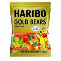 Haribo Gold Gummy Bears 3.5oz · Haribo Gold-Bears Gummi Candy is soft, chewy, translucent and bursting with a fruity yummy t...