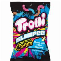 Trolli Slurpee Sour Brite Crawlers Cherry, Cola & Blue Raspberry 5oz · A collision course of two 7-Eleven favorites: beloved Slurpee flavors in each Sour Brite Cra...