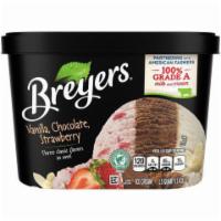 Breyers Vanilla, Chocolate, Strawberry 48oz · For all those times you can't choose, Breyers simplifies it and combines all 3 classics. Now...