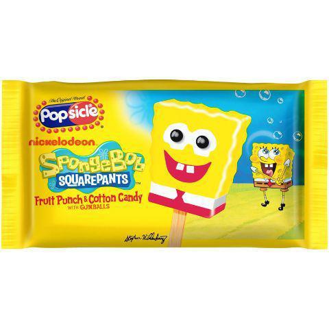 Popsicle SpongeBob 4oz · Everyone’s favorite pineapple-dwelling sponge from Nickelodeon™ gets transformed into a refreshing frozen Fruit Punch and Cotton Candy-flavored treat.
