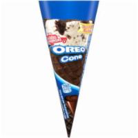 Good Humor Giant Oreo King Cone 8oz · A crispy chocolatey cone, luscious vanilla, and crumbled OREO® cookie pieces.