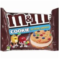 M&M Ice Cream Cookie Sandwich 4oz · Creamy vanilla ice cream stuffed between two M&M'S® MINIS sugar cookies.