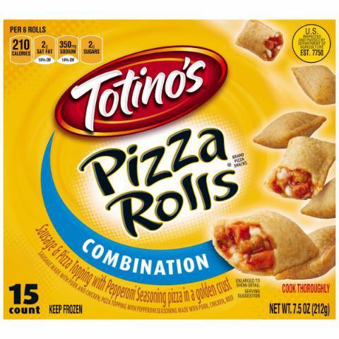 Totino's Pizza Rolls Combination 7.5oz · The perfect snack for late nights in with your friends. Who wouldn’t want a sausage & pepperoni pizza rolled up in a snackable crust?