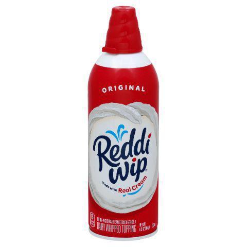 Reddi Wip Whip Cream 6.5oz · The perfect topping to your favorite fruit, coffee, dessert or even straight from the can into your mouth! 6.5oz.