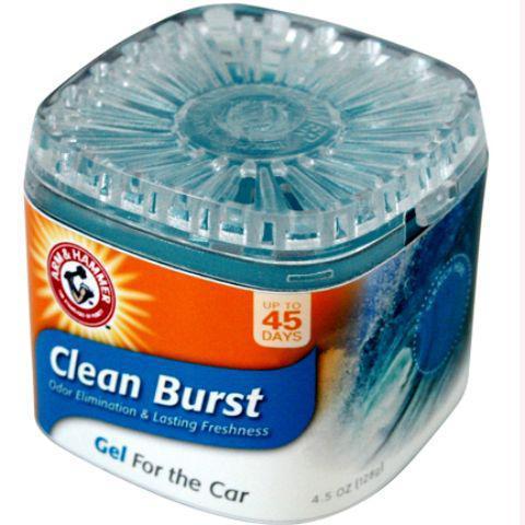 Arm & Hammer Gel Freshener Clean Burst · All ARM & HAMMER car freshener products have active odor elimination technology coupled with the best in class blend of fragrances