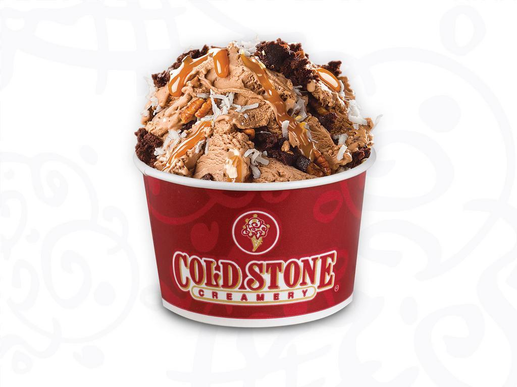 German Chokolatekake · Pecans, coconut, brownie and caramel.  All additional desired add-ons must be selected (checked) in order to be added to your ice cream.
